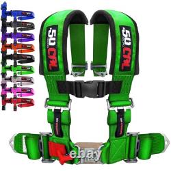 Green 4 Point Harness for Bucket Seat with Latch Lock Design, 9 Colors to Cho