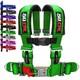 Green 4 Point Harness for Bucket Seat with Latch Lock Design, 9 Colors to Cho