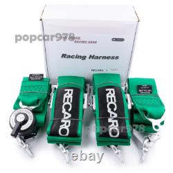Green RECARO 4 Point 3 Racing Seat Belt Quick Release Seatbelt Snap-On Harness
