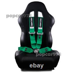 Green RECARO 4 Point 3 Racing Seat Belt Quick Release Seatbelt Snap-On Harness