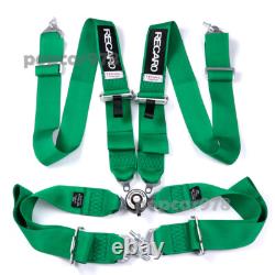 Green RECARO 4 Point 3 Racing Seat Belt Quick Release Seatbelt Snap-On Harness