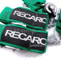 Green RECARO 4 Point 3 Racing Seat Belt Quick Release Seatbelt Snap-On Harness