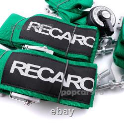 Green RECARO 4 Point 3 Racing Seat Belt Quick Release Seatbelt Snap-On Harness