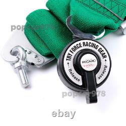 Green RECARO 4 Point 3 Racing Seat Belt Quick Release Seatbelt Snap-On Harness