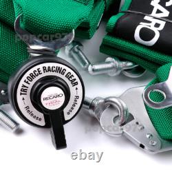 Green RECARO 4 Point 3 Racing Seat Belt Quick Release Seatbelt Snap-On Harness