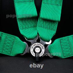 Green RECARO 4 Point 3 Racing Seat Belt Quick Release Seatbelt Snap-On Harness