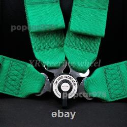 Green RECARO 4 Point 3 Racing Seat Belt Quick Release Seatbelt Snap-On Harness