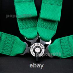 Green RECARO 4 Point 3 Racing Seat Belt Quick Release Seatbelt Snap-On Harness