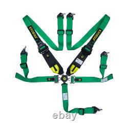 Green SFI16.1 5-Point Camlock Quick Release Racing Seat Belt Harness Universal