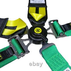 Green SFI16.1 5-Point Camlock Quick Release Racing Seat Belt Harness Universal