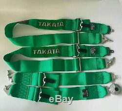 Green TKATA 4 Point Camlock Quick Release Racing Car Seat Belt Harness
