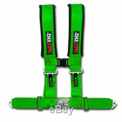 Green Universal 4 Point Race Track Harness 3in Padded Safety Seat Belt Restraint