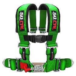 Green Universal 4 Point Safety Seat Belt Restraint Race Track Harness 3 Padded
