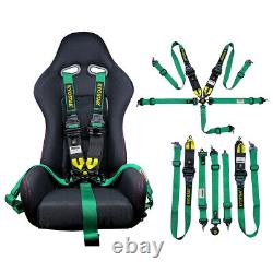 Green Universal & Durable 5-Point Camlock Quick Release Racing Seat Belt Harness