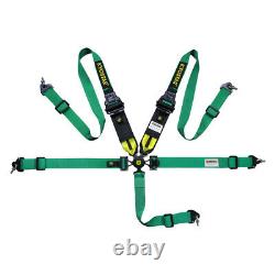 Green Universal & Durable 5-Point Camlock Quick Release Racing Seat Belt Harness