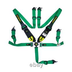 Green Universal & Durable 5-Point Camlock Quick Release Racing Seat Belt Harness