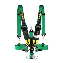 Green Universal & Durable 5-Point Camlock Quick Release Racing Seat Belt Harness