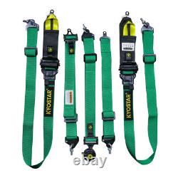 Green Universal & Durable 5-Point Camlock Quick Release Racing Seat Belt Harness