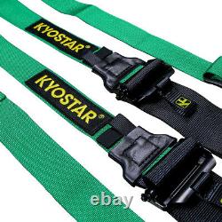 Green Universal & Durable 5-Point Camlock Quick Release Racing Seat Belt Harness