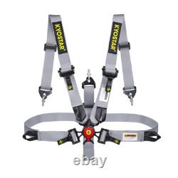Grey Universal Cam Lock Carbon Fiber Quick Release Seat Belt Safety Harness 5pt