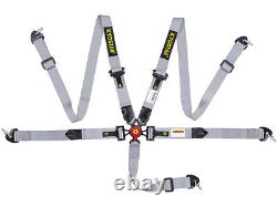 Grey Universal Cam Lock Carbon Fiber Quick Release Seat Belt Safety Harness 5pt