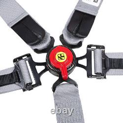 Grey Universal Cam Lock Carbon Fiber Quick Release Seat Belt Safety Harness 5pt