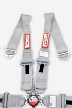Hans Universal Racing Harness Seat Belt 3 Sfi 16.1 5 Point Gray Wrap Or Bolt In