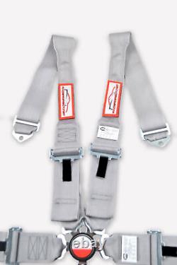 Hans Universal Racing Harness Seat Belt 3 Sfi 16.1 5 Point Grey Wrap Or Bolt In