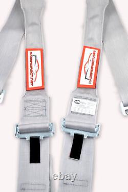 Hans Universal Racing Harness Seat Belt 3 Sfi 16.1 5 Point Grey Wrap Or Bolt In