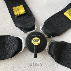 Highly Recommend Black OMP 4 Point Camlock Quick Release Seat Belt Harness 3
