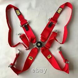 Highly Recommend Red OMP 4 Point Camlock Quick Release Car Seat Belt Harness 3