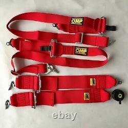 Highly Recommend Red OMP 4 Point Camlock Quick Release Car Seat Belt Harness 3