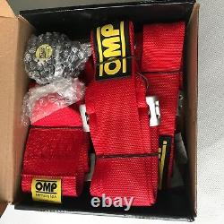 Highly Recommend Red OMP 4 Point Camlock Quick Release Car Seat Belt Harness 3