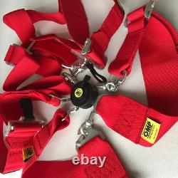 Highly Recommend Red OMP 4 Point Camlock Quick Release Car Seat Belt Harness 3