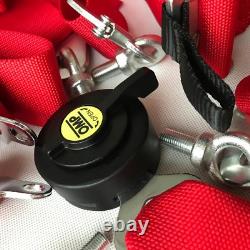 Highly Recommend Red OMP 4 Point Camlock Quick Release Car Seat Belt Harness 3