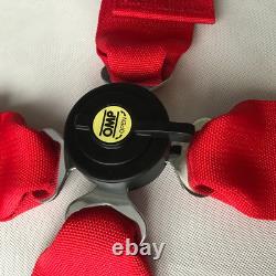 Highly Recommend Red OMP 4 Point Camlock Quick Release Car Seat Belt Harness 3
