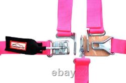 Hot Pink Sfi 16.1 Race Harness Seat Belt Bolt In Latch & Link Floor Mount