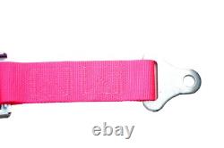 Hot Pink Sfi 16.1 Race Harness Seat Belt Bolt In Latch & Link Floor Mount