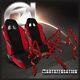 JDM Sport Racing Red/Black PVC Seats+4 Point Safety Harness Racing Seat Belts