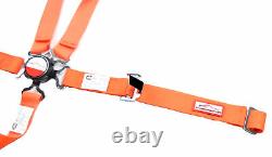 Jr Dragster Race Harness Sfi 16.1 All Wrap Cam Lock 5 Point Seat Belt Orange