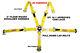 Jr Racing Harness Sfi 16.1 5 Point Cam Lock Floor Mount 2 Seat Belt Yellow