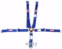 Jr Racing Harness Sfi 16.1 5 Point Cam Lock Floor Mount Seat Belt Cobalt Blue