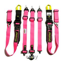 KYOSTAR 5-Point Camlock Quick Release Drift Racing Seat Belt Safety Harness Pink