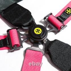 KYOSTAR 5-Point Camlock Quick Release Drift Racing Seat Belt Safety Harness Pink