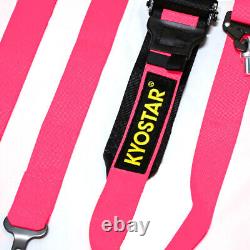 KYOSTAR 5-Point Camlock Quick Release Drift Racing Seat Belt Safety Harness Pink