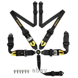 KYOSTAR Cam Lock Quick Release Racing Seat Belt Safety Harness Nylon 5 Point BK