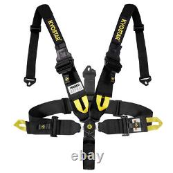KYOSTAR Cam Lock Quick Release Racing Seat Belt Safety Harness Nylon 5 Point BK