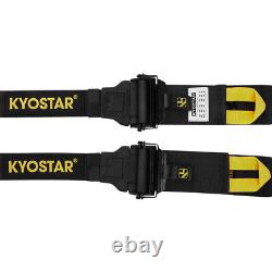 KYOSTAR Cam Lock Quick Release Racing Seat Belt Safety Harness Nylon 5 Point BK