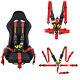 KYOSTAR New Red Heavy-Duty 5Point Camlock Quick Release Seat Belt Safety Harness