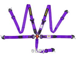 KYOSTAR Purple Universal 5pt Carbon Fiber Quick Release Safety Seat Belt New